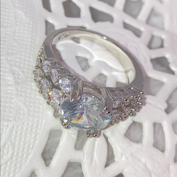 3.87ct White Sapphire Chunky Paved 925 Silver Bling Ring - Picture 3 of 10